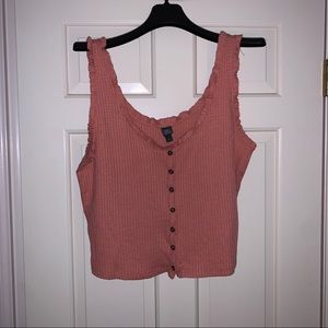 WILD FABLE ORANGE WAFFLE CROP TANK TOP SIZE XL